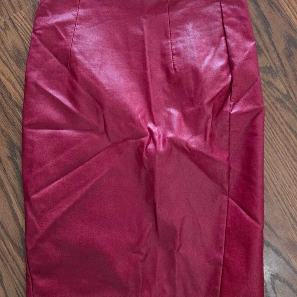 Top Trend Red Pencil Skirt Cotton Blend Size M